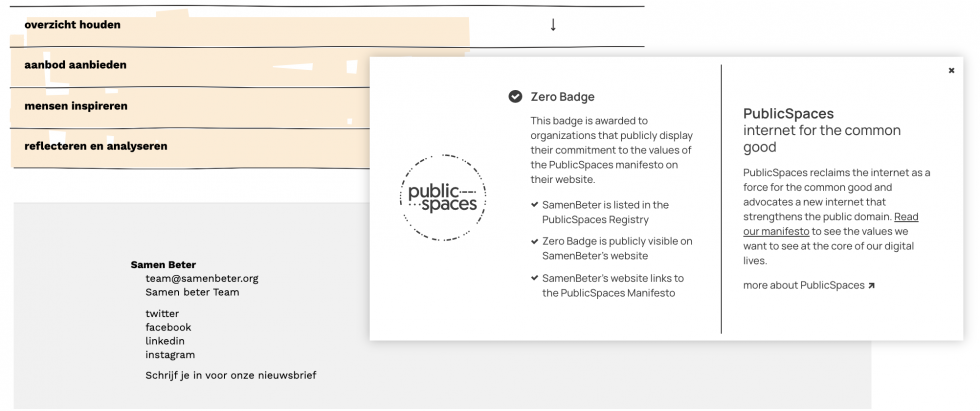 Public Spaces Zero Badge